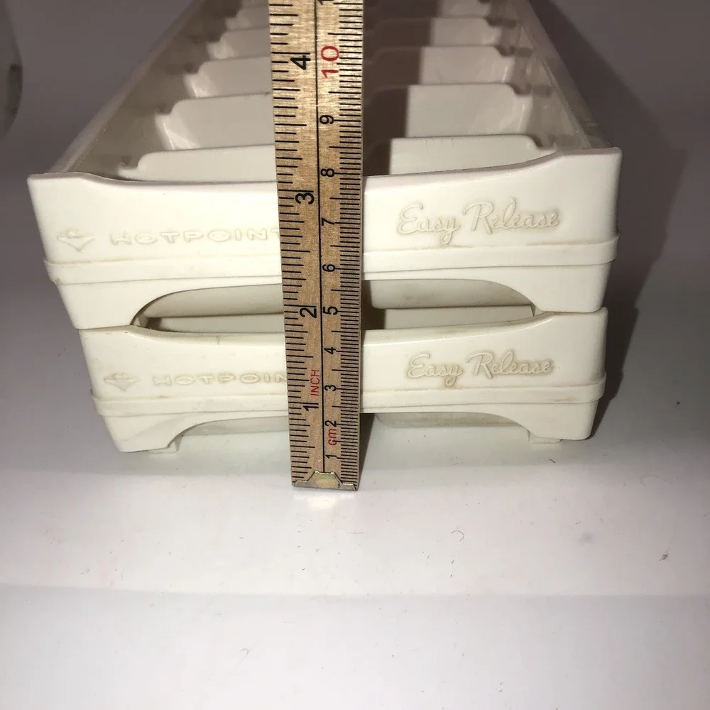 2 Hotpoint Easy Release Ice Cube Trays Pair Set Mid-century Vintage